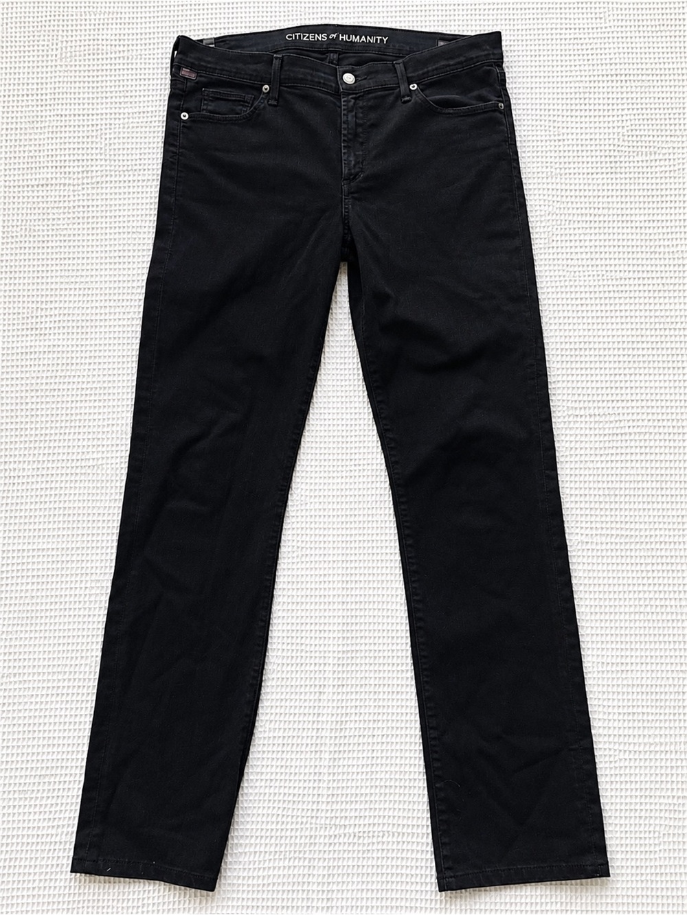 Citizens of Humanity Elson Black Straight Leg Jeans Made USA Stretch Denim 31